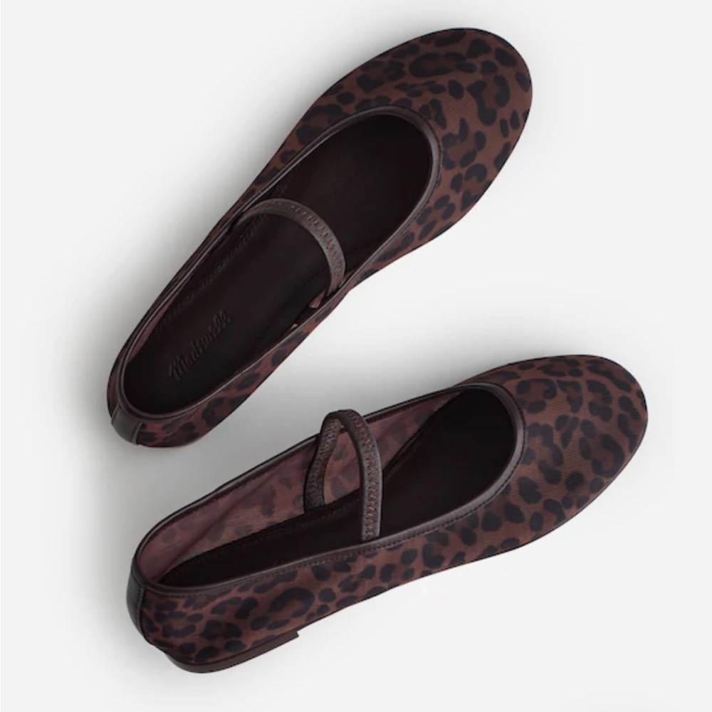 Madewell Greta Leopard Mesh Ballet Flats 7 - Picture 2 of 5